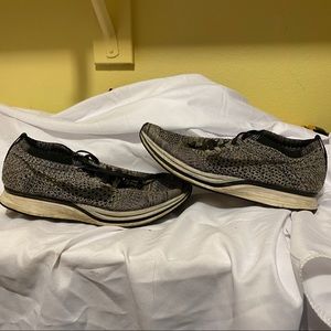 Black and white flyknit trainers